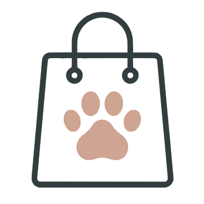 Bag with paw print icon representing ordering essential kitten supplies.
